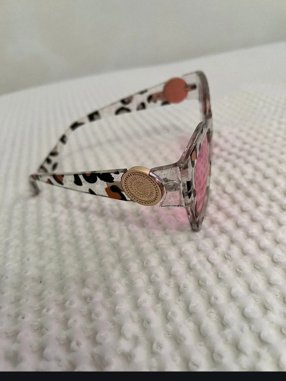 H&M Pink Leopard Print Square Sunglasses